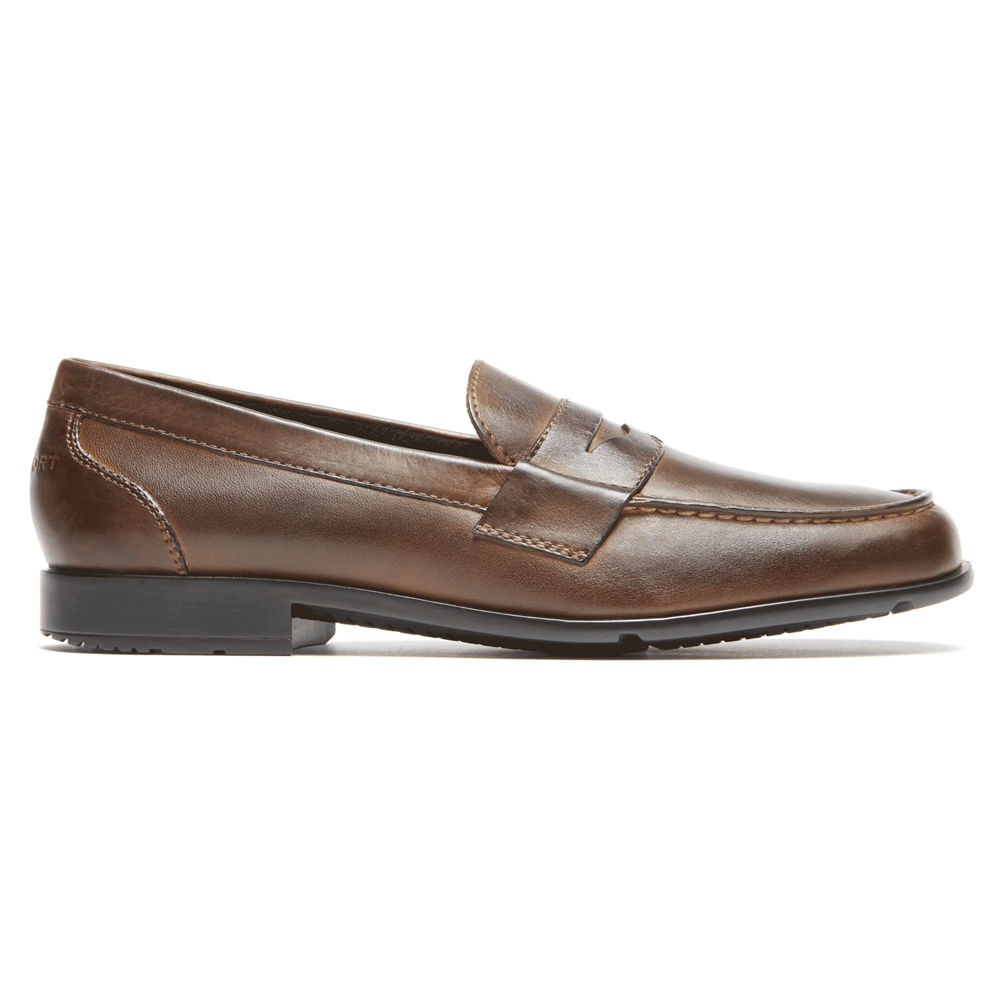 Rockport Mens Classic Penny - Loafers Dark Brown - OJR230985